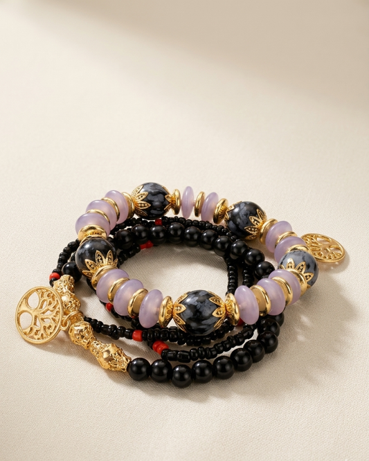 Heritage Gemstone Stack Bracelet