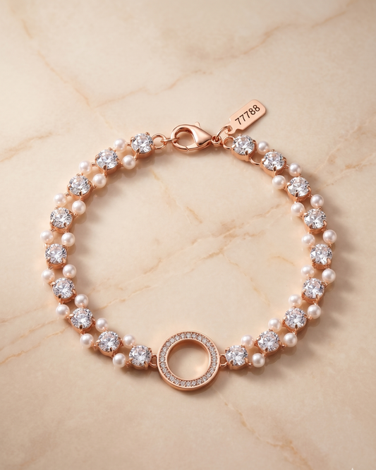 Eternity Halo Pearl Bracelet