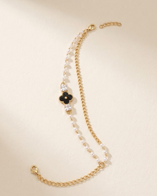 Clover Pearl Duo Bracelet