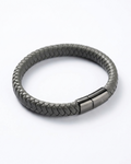Titan Grey Leather Bracelet